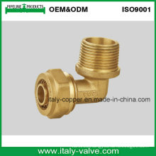 16mm Golden Plated Compression Male Brass Elbow/Pex Elbow (AV9053)